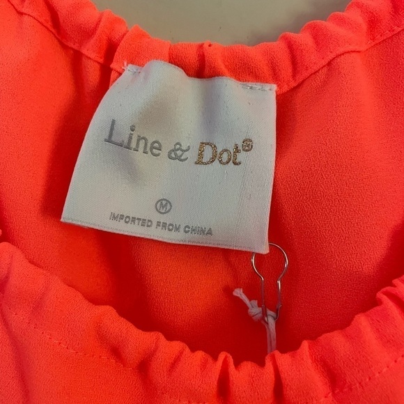 Line & Dot Neon Orange Shoulder Tie Lennon Dress - Picture 6 of 15